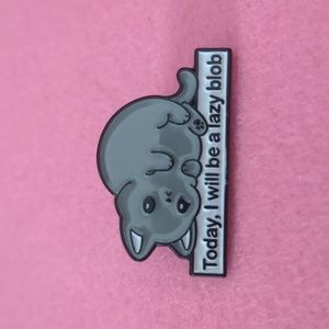 Today I Will be a Lazy Blob Cat Pin 🦥🐈‍⬛